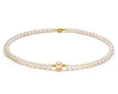 Ожерелье "микс" со вставками из круглого речного жемчуга класса ААА. Жемчужины 6,5-11 мм