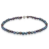 Ожерелье из черного барочного речного жемчуга класса ААА. Жемчужины 6,5-7 мм