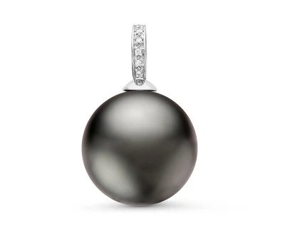 Подвеска из золота с черной морской Таитянской жемчужиной 15-15,5 мм