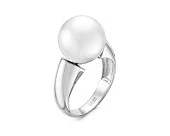 Кольцо из серебра с белой японской речной жемчужиной 12-13 мм