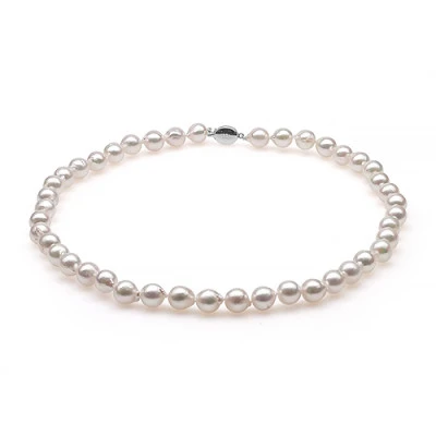 Ожерелье из белого барочного морского жемчуга Акойя (Япония). Жемчужины 7-7,5 мм. Класс АА+