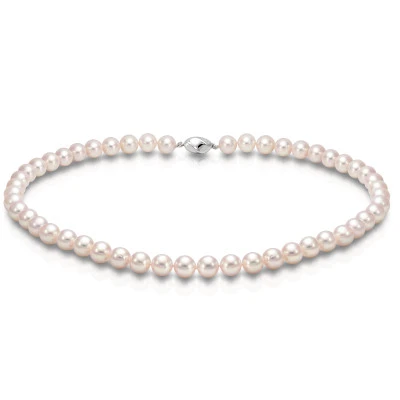 Ожерелье из белого круглого морского жемчуга Акойя (Япония). Жемчужины 8-8,5 мм. Класс АА+