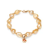 Детский браслет. Золотистый жемчуг "Барокко" размером 10-11 мм