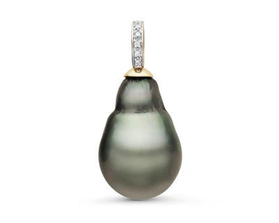 Подвеска из золота с черной морской Таитянской жемчужиной 15-15,5 мм