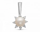 Подвеска из золота с  белой пресноводной жемчужиной 7-7,5 мм