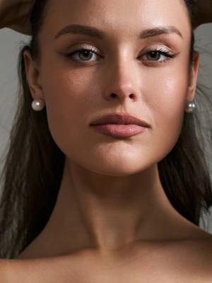 Пусеты из золота 585 пробы с белыми морскими Австралийскими жемчужинами 11,6-11,9 мм