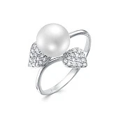 Кольцо из серебра с белой речной жемчужиной 8,5-9 мм