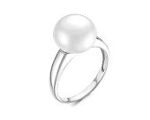 Кольцо из серебра с белой морской Австралийской жемчужиной 11-11,5 мм