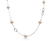 Колье из серебра 925 пробы с розовыми речными жемчужинами "Эдисон" 11,5-13,5 мм