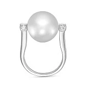 Кольцо из серебра с белой речной жемчужиной "Эдисон" 12,5-13 мм