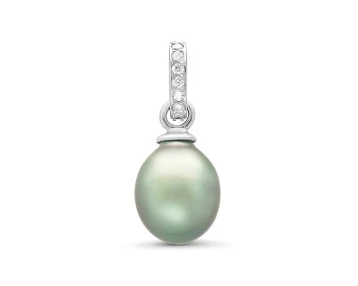 Кулон "Богема" из серебра с серебристой морской Таитянской жемчужиной 10 мм