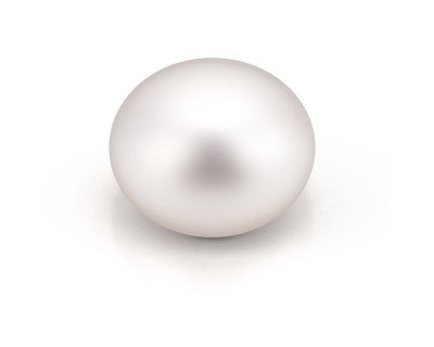 Жемчужина "пуговица" белая пресноводная 13-13,5 мм. Класс высокий