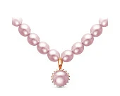 Ожерелье из лавандового жемчуга с подвеской из серебра. Жемчуг 7,5-8 мм