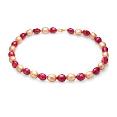 Ожерелье "микс" из барочного речного жемчуга класса АА+. Жемчужины 11-12 мм