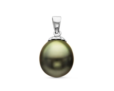 Подвеска из золота 375 пробы с морской Таитянской жемчужиной 10-10,5 мм
