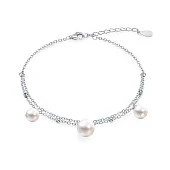 Браслет из серебра 925 пробы с белыми речными жемчужинами 6,5-8 мм