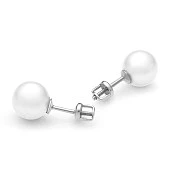 Пусеты из серебра 925 пробы с белыми речными жемчужинами 7,5-8 мм