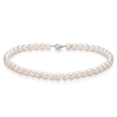 Ожерелье из белого круглого морского жемчуга Акойя (Япония). Жемчужины 8,5-9 мм. Класс АА+