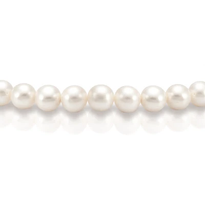Ожерелье из белого круглого речного жемчуга класса АА+. Жемчужины 10,5-11,5 мм