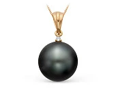 Подвеска из золота с черной морской Таитянской жемчужиной 12-12,5 мм