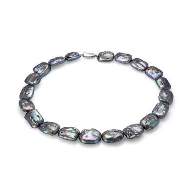 Ожерелье из черного барочного речного жемчуга. Жемчужины 15 мм