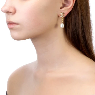 Серьги из серебра c белыми речными жемчужинами 10-11 мм