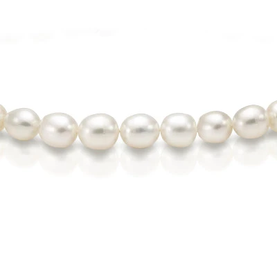 Ожерелье из белого рисообразного речного жемчуга класса ААА. Жемчужины 7-7,5 мм