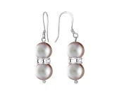 Серьги из серебра с серебристыми речными жемчужинами 8,5-9 мм