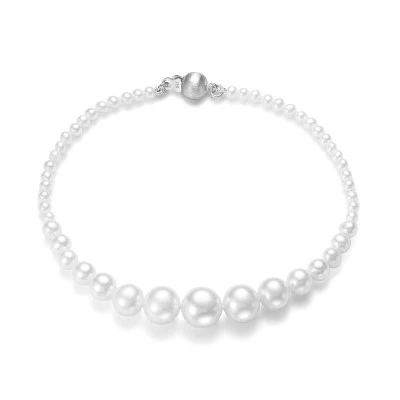 Браслет из белого круглого морского жемчуга (Южный Китай). Жемчужины 3-8,5 мм