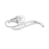 Брошь из серебра с белой речной жемчужиной 12-16 мм Брошь из серебра с белой речной жемчужиной 12-16 мм