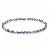 Ожерелье из серого рисообразного речного жемчуга. Жемчужины 9-10 мм