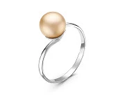 Кольцо из серебра с розовой речной жемчужиной 7,5-8 мм
