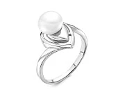 Кольцо из серебра с белой речной жемчужиной 8,5 мм