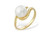 Кольцо из серебра с белой речной жемчужиной 7,5-8 мм
