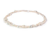 Длинные бусы из белого речного жемчуга класса АА+. Жемчужины 7-18 мм