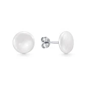 Пусеты из серебра 925 пробы с белыми жемчужинами "Барокко" 10,5-11 мм