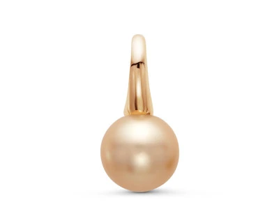 Кулон из золота с золотистой морской Австралийской жемчужиной 13,6-13,9 мм