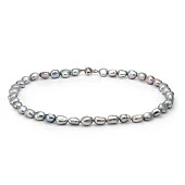 Ожерелье из серого барочного речного жемчуга класса ААА. Жемчужины 6-6,5 мм