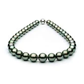 Ожерелье из черного круглого морского Таитянского жемчуга 10,4-12,8 мм. Качество наивысшее ААА