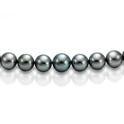 Ожерелье из черного круглого морского Таитянского жемчуга 13,1-16,3 мм. Качество высокое АА+