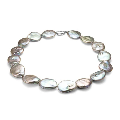 Ожерелье из серого барочного речного жемчуга. Жемчужины 22-26 мм