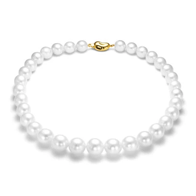 Ожерелье из белого круглого морского Австралийского жемчуга 11-14,5 мм. Качество среднее АА