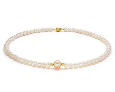 Ожерелье "микс" со вставками из круглого речного жемчуга класса ААА. Жемчужины 6,5-11 мм