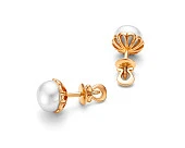 Серьги-гвоздики из серебра с белыми речными жемчужинами 8,5 мм