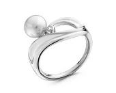 Кольцо из серебра с белой речной жемчужиной 7,5 мм