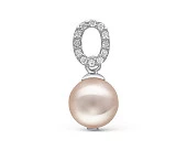 Кулон из серебра с белой речной жемчужиной 8-9 мм