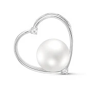 Кулон из серебра с белой речной жемчужиной 8,5-9 мм