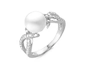 Кольцо из серебра с белой речной жемчужиной 9 мм