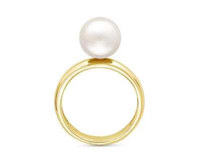 Кольцо из серебра с белой речной жемчужиной 8,5-9 мм