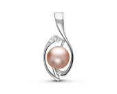 Кулон из серебра с розовой речной жемчужиной 8,5-9 мм